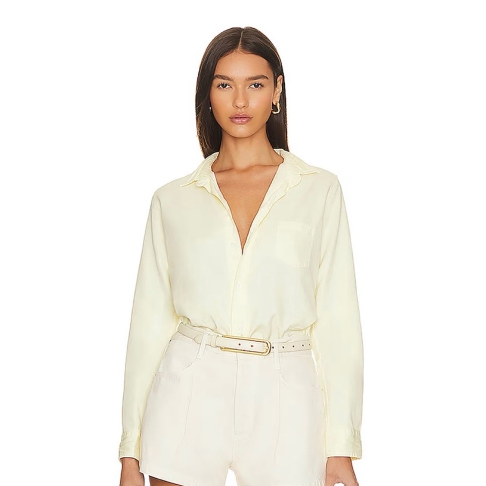 Frank & Eileen‎ Barry Featherweight cotton Button Down in Butter Yellow Size M